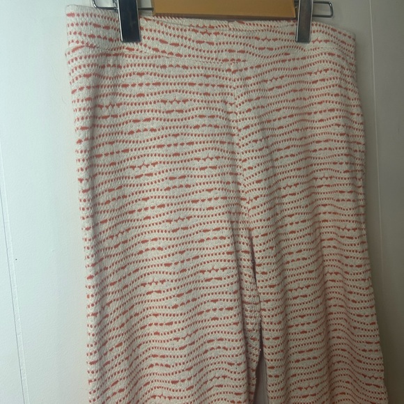 ZARA size L, Striped Cream and Orange Women's Pants, cropped/ankle, cotton blend - Picture 3 of 7